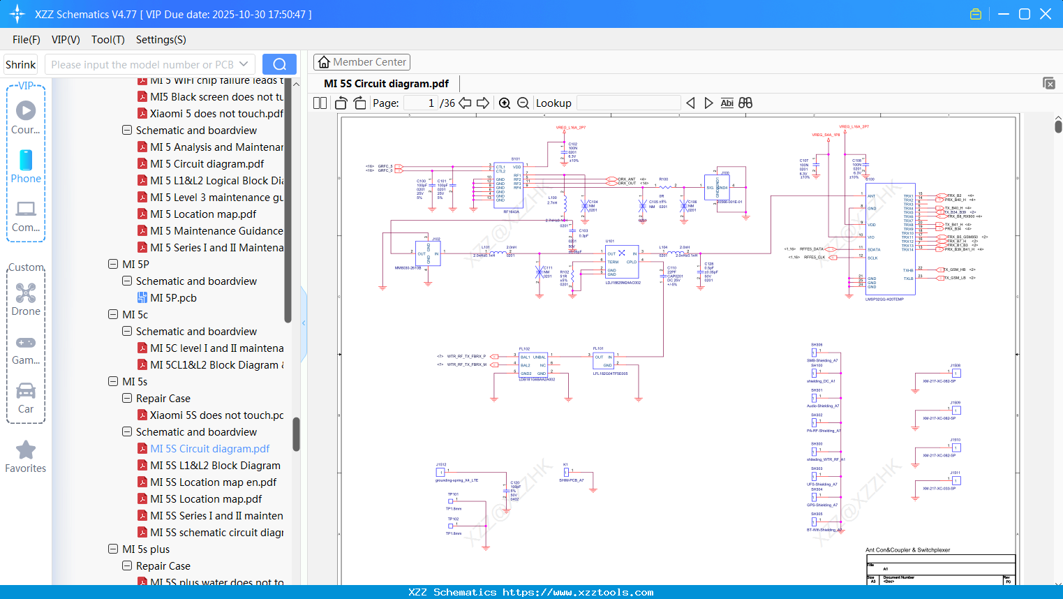 Xiaomi MI 5S Circuit Diagram